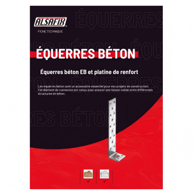 Equerre béton (H x L x l x ép) 400 x 40 x 40 x 2,0 mm - AL-EB40040420