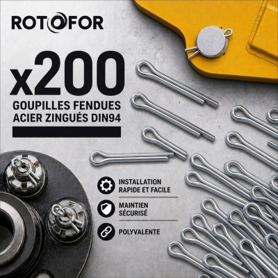 200 Goupilles fendues Acier zingués DIN94 - diamètre 3,2 mm