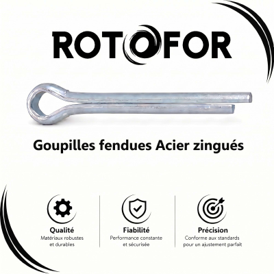 250 Goupilles fendues Acier zingués DIN94 - diamètre 2,5 mm