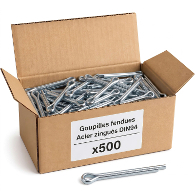 500 goupilles fendues acier zingués DIN94 3,2x 22