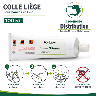 Tube de colle 100 ML pour garniture liège de scie à ruban - MFLS - BATI0176 2