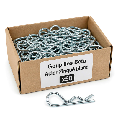 50 goupilles beta acier zingués blanc