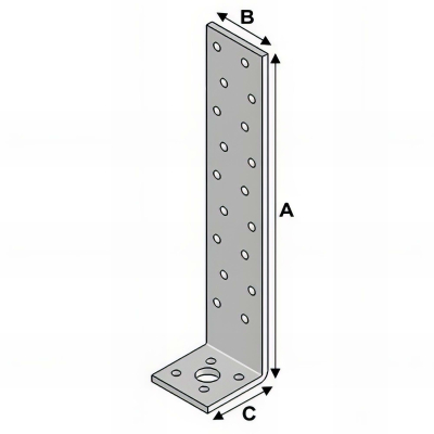 Equerre beton (H x L x l x ep) 200 x 40 x 40 x 2,0 mm