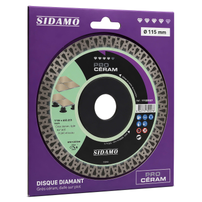 Disque diamant PRO CÉRAM D. 115 x 22,23 x H 10 mm Grès céram / dalle - 11130027 - Sidamo