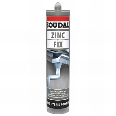 Mastic colle spécial zinc et toiture 290 ML Zinc fix Gris - 134631 - Soudal