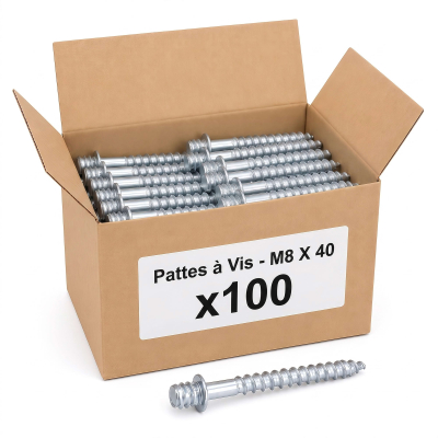 100 Pattes à Vis - M8 X 40
