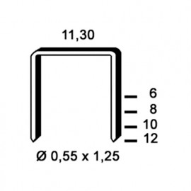 2 880 agrafes galvanisées PB-12 - 11,3 x 12 x D. 0,55 x 1,25 mm - 6PB121 - Alsafix