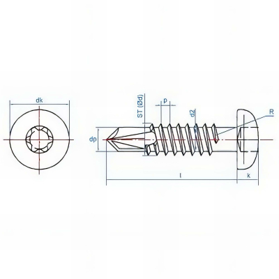 100 Vis autoperceuses tête bombée zinguée - D. 9,5 x L. 90 mm