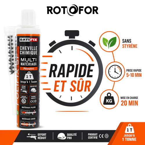 Scellement Chimique Polyester Polifix - 300ML - 2 Canules mélangeuses