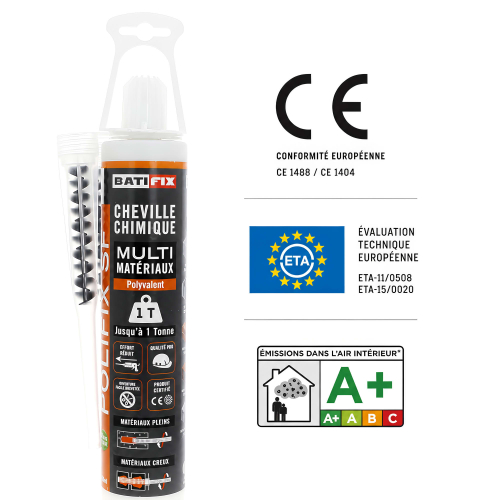 Scellement Chimique Polyester Polifix - 300ML - 2 Canules mélangeuses