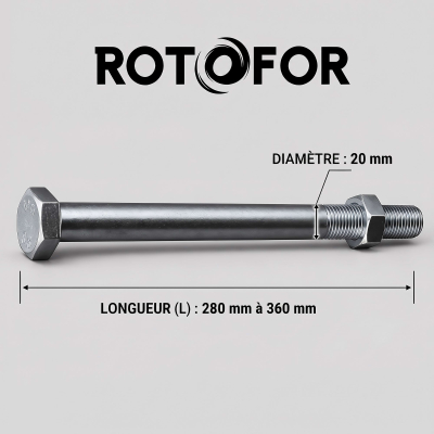 15 Boulons de Charpente tête hexagonale zingués - diamètre 20 mm 2