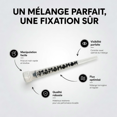 Lot de 50 Canules pour scellement chimique sans anneau - Mélange homogène