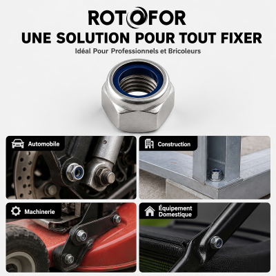 50 écrous nylstops type DIN985 pas fin