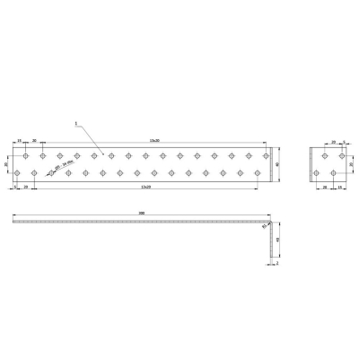 Équerre d'Ancrage à Sceller Béton pour Poteau Bois et Charpente - Acier Galvanisé Z275 DX51D - 300 x 40 x 40 x 2,0 mm 2