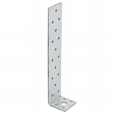 Équerre d'Ancrage à Sceller Béton pour Poteau Bois et Charpente - Acier Galvanisé Z275 DX51D - 210 x 43 x 40 x 4,0 mm