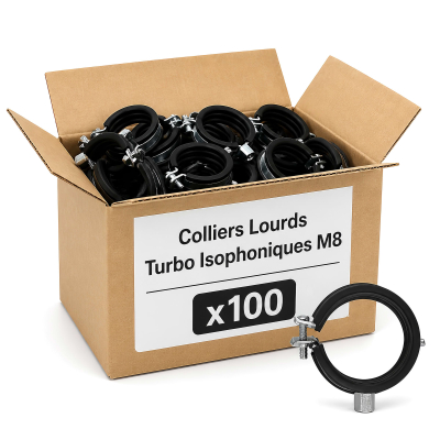 100 colliers lourds turbo isophoniques M8 - 1 vis