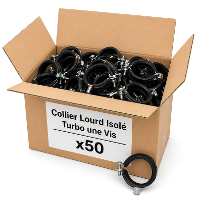 50 colliers lourds turbo isophoniques M8 - 1 vis