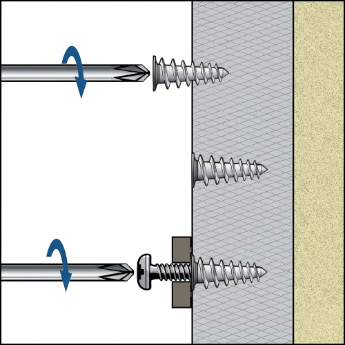 25 Chevilles pour fixation directe dans les isolants polystyrène - D. 25 x 57 mm - Embout Torx T40