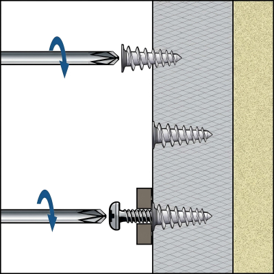 25 Chevilles pour fixation directe dans les isolants polystyrène - D. 25 x 57 mm - Embout Torx T40