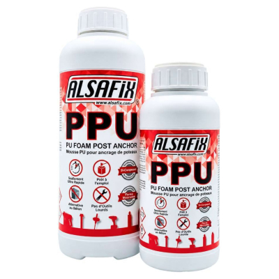 Mousse PU pour ancrage de poteaux ALSA-PPU - Scellement rapide bois/PVC/Acier - Alsafix