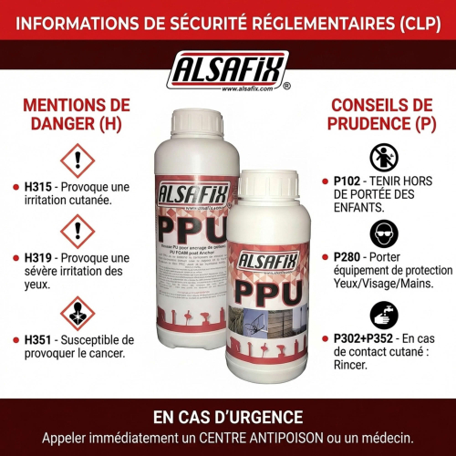 Mousse PU pour ancrage de poteaux ALSA-PPU - Scellement rapide bois/PVC/Acier - Alsafix