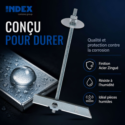 50 chevilles fixation à segment basculant avec tige filetée M6x100 - INDEX