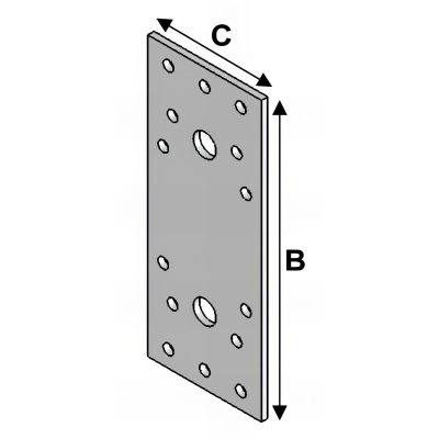 Connecteur plat avec trous (L x l x ép) 180 x 40 x 3,0 mm - AL-CP180040 - Alsafix 2