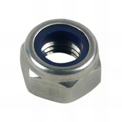 Ecrou frein indesserrable bague nylon M10 mm Zingué - Boite de 100 pcs