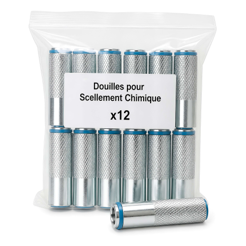 12 douilles pour scellement chimique