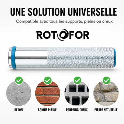 12 douilles pour scellement chimique