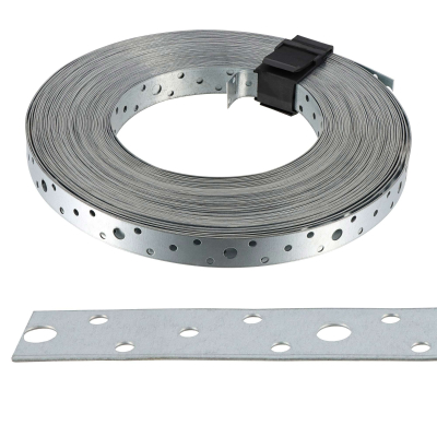 Feuillard perforé galvanisée - 20 x 0,9 mm x 25m