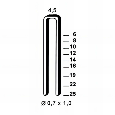 10 000 agrafes galvanisées O-19 - 4,5 x 19 x D. 0,7 x 1 mm - 6O-191 - Alsafix 2