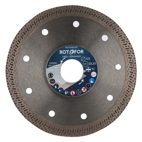 Disque diamant jante croisillons - Coupe fine - Alésage 22,23 mm - Hauteur segment 10 mm