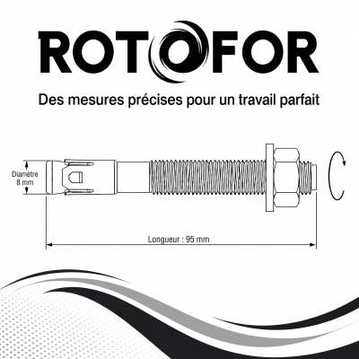 30 Goujon D'Ancrage Mâle Acier Zingué Option 7 - Diamètre 8 mm 2