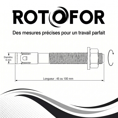 200 Goujon D'Ancrage Mâle Acier Zingué Option 7 - Diamètre 6 mm 2