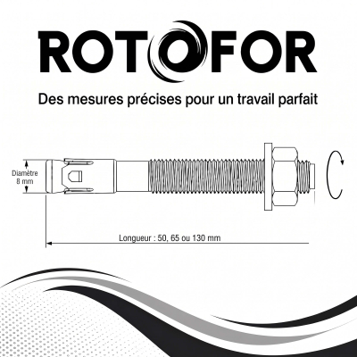 50 Goujon D'Ancrage Mâle Acier Zingué Option 7 - Diamètre 8 mm 2