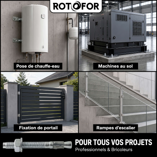 100 Goujon D'Ancrage Mâle Acier Zingué Option 7 - Diamètre 8 mm