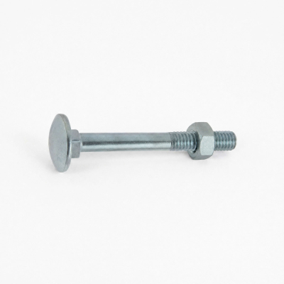 50 Boulons tête ronde collet carré DIN603/555 acier zingués blanc diamètre 12,0 mm