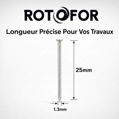 Pointe Tête Plate Ordinaire 1,3 × 25 mm - Boîte de 500 g (~1 700 Clous) 2