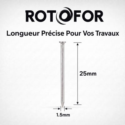 Pointe Tête Plate Ordinaire 1,5 × 25 mm - Boite de 5 kg (~13 500 Clous) 2