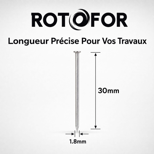 Pointe Tête Plate Ordinaire 1,8 × 30 mm - Boîte de 1 kg (~1 550 Clous)