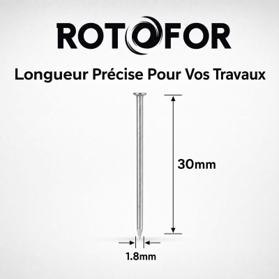 Pointe Tête Plate Ordinaire 1,8 × 30 mm - Boite de 5 kg (~7 800 Clous) 2