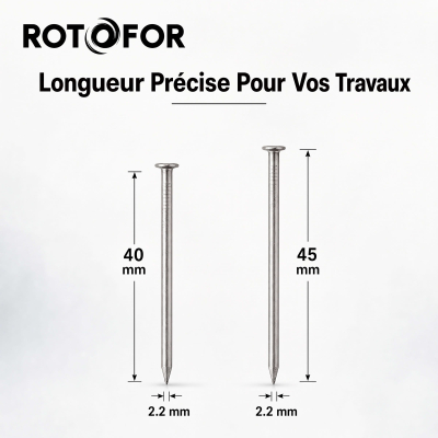 Pointes/clous tête plate ordinaire - diamètre 2.2 mm - 5kg 2