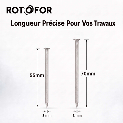 Pointe Tête Plate Ordinaire 3,0 mm - Boite de 5 kg (~1 200 à 1 500 Clous)
