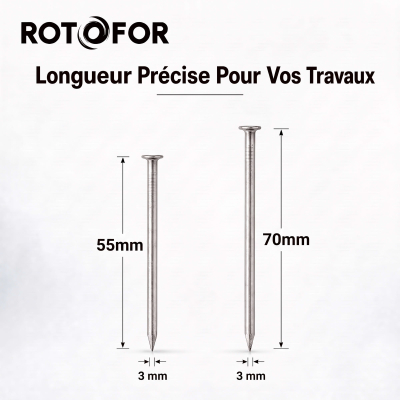 Pointe Tête Plate Ordinaire 3,0 mm - Boite de 5 kg (~1 200 à 1 500 Clous)