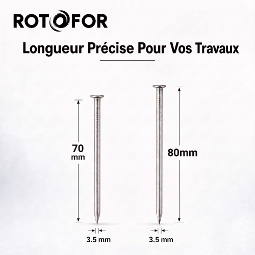 Pointe Tête Plate Ordinaire 3,5 mm - Boite de 5 kg (~800 à 900 Clous)