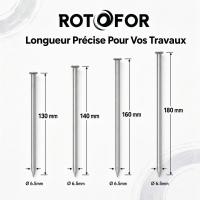 Pointe Tête Plate Ordinaire 6,5 mm - Boite de 5 kg (~100 à 145 Clous) 2