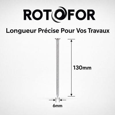 Pointe/Clou Tête Plate Ordinaire 6,0 × 130 mm - Boîte de 1 kg (~30 Clous) 2