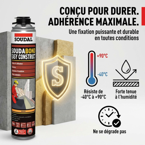 Colle mousse PU non-expansive Soudabond Easy Construct - 750 ml