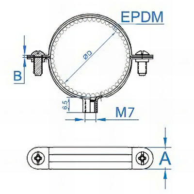 50 Colliers isophonique M7 zingué - D. 32 mm 2